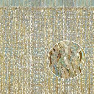 lot 20499 image: Champagne Gold Foil Fringe Backdrop - CYLMFC 3 Pack 3.3 ft x 6.6 ft Sparkle Tinsel Foil Fringe Backdrop Curtains for Birthday Anniversary Retirement Party Decorations