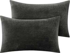 lot 20505 image: BEDELITE Flannel Pillowcases Standard Set of 2, Super Soft Fleece Pillow Case Cover with Zipper for Bedroom, Sofa, Couch,Luxury Cozy Fuzzy Velvet Pillow Shams for All Seasons(20x26 Inches, Dark Gray)
