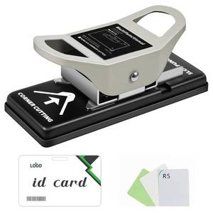 lot 20508 image: 2 in 1 ID Badge Slot Hole Punch 3 x 13 mm and R5 Card Corner Trimmer Dual Use Hand Hold Slot Flat Hole Puncher DIY Corner Rounder Punch Tool for PVC ID Card Name Badge Photo Paper Crafts