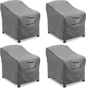 lot 20533 image: Vailge Patio Chair Covers, Lounge Deep Seat Cover, Heavy Duty and Waterproof Outdoor Lawn Patio Furniture Covers (4 Pack - Large, Grey)