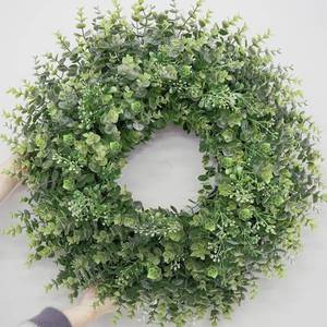 lot 20538 image: 26 Large Boxwood Wreath for Front Door Window Porch Artificial Boxwoods Greenery Leaves Outdoor Indoor Wreath for Home Door Farmhouse Wall Decor Spring Summer All Seasons Green