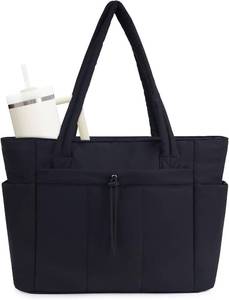 lot 20542 image: Wandering Nature Puffer Tote Bag with Cup Holder & Laptop Compartment & Trolley Sleeve for Travel, Work, Nurse, Women