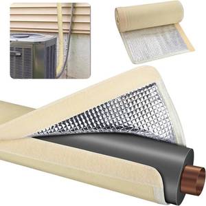lot 20549 image: 3 Layers HVAC Copper Pipe Insulation Cover Protector,Flexible AC Copper Line Insulation Sleeve,600D Oxford 72x10.2 Inch AC Pipe Insulation Wrap for Outside Central Air Conditioning Splits Khaki