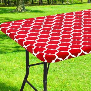 lot 20554 image: Smiry Rectangle Picnic Table Cover, Waterproof Elastic Fitted Camping Tablecloths for 6 Foot Tables, Wipeable Flannel Backed Vinyl Tablecloth Protector for Indoor, Outdoor (GREY, 42x72 Inches)