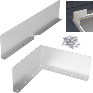 lot 20562 image: 2 Pcs Gutter Valley Splash Guards,Rain Gutter Valley Roofing Gutter Guards, Diverter Roof Rain Diverter for House Shingle Roofs Corner (2)
