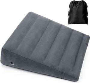 lot 20692 image: USHMA Inflatable Wedge Pillow, Portable Travel Wedge Pillow, Fast Inflation & Deflation Inflatable Wedge Pillows for Travel, Blow Up Sleeping Back Knee Bed