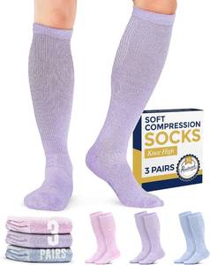 lot 20703 image: Pembrook Light Compression Socks for Men & Women - 3 Pairs  8-15 mmhg Compression Dress Socks for Men  Support Socks