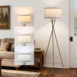 lot 20742 image: EOEYYOYB Modern Tripod Floor Lamp, Mid Century Reading Standing Lamp with 3 Color Temperatures and Foot Switch, Modern Night Light for Living Room, Bedroom, Office D cor, Gold