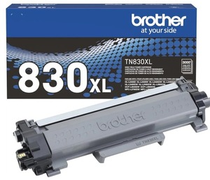 lot 20988 image: Brother Genuine TN830XL High Yield Black Toner Cartridge for 3,000 Pages