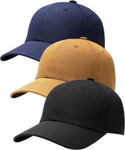 lot 20990 image: FURTALK Mens Structured Baseball Cap Adjustable Washed Cotton Golf Dad Hat Plain Classic Hats for Men