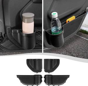 lot 21017 image: Front & Rear Door Side Insert Storage Box, Door Organizer Pockets Fit for 2018-2026 Jeep Wrangler JL JLU & Gladiator JT, 4Pcs Black Cup Holder Interior Storage Expansion Accessories