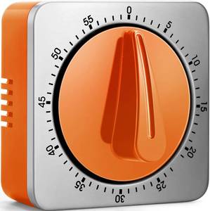 lot 21025 image: Orange Kitchen Timers for Cooking, Chef Cooking Timer Clock with Loud Alarm,100% Mechanical Desk Timer - No Batteries Required - Magnetic Backing, Exquisite Stainless Steel Body - Countdown Reminder