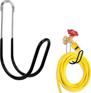 lot 21038 image: Garden Hose Holder Water Hose Hanger Wall Mounted,304Stainless Steel Solid Hose Hook Holds Up to 50Ft Garden Hose, Expandable Hose, Water Hose(Black Paint 1pcs)