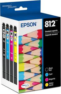 lot 21039 image: EPSON 812 DURABrite Ultra Ink Standard Capacity Black & Color Cartridge Combo Pack (T812120-BCS) Works with WorkForce Pro WF-7310 ,7820, 7840, EC-C7000