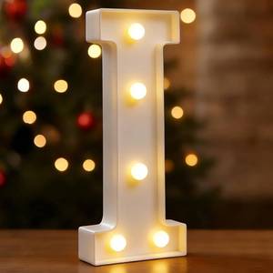 lot 21047 image: Small Led Marquee Letters, Light Up Letters, 8.58 Inch Led Letter Lights, Battery Powered Lighted Sign for Table, Party, Birthday, Christmas Decor (Letter I)