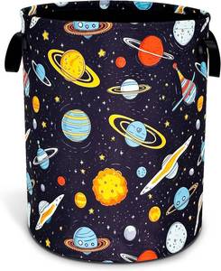 lot 21048 image: Galaxy Planet Laundry Basket Oxford Cloth Universe Laundry Hamper With Handle Foldable Portable Clothes Storage Basket 18.9 X 16.5 Inch Storage Bag For Laundry RoomBathroomBedroomDormitories