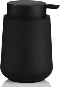 lot 21061 image: YAUKPH Matte Black Liquid Hand Soap Dispenser Plastic 11 oz - Modern Minimalist Style for Bathroom & Kitchen Countertop Refillable