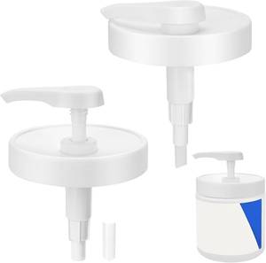 lot 21064 image: Pump Lid for CeraVe Moisturizing Cream 19oz (2Pcs) Universal Pump for 3.3inch Diameter Mouth, Cream Pump Dispenser Fits for CeraVe 16oz Jars When Cut Tube Short