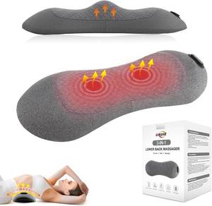 lot 20583 image: USUIE 3-in-1 Rechargeable Electric Lumbar Support Pillow with Heat & Massage & Traction, Ergonomic Lower Back Massager for Pain Relief Deep Tissue, Ideal for CarBedSleepingOffice ChairTravel
