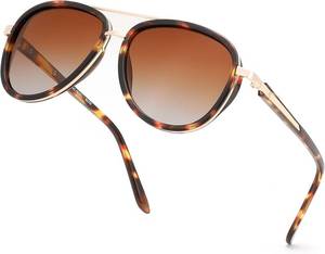 lot 20596 image: FEISEDY Retro Polarized Aviator Sunglasses for Women Men Vintage Square Sunglass With Classic Style B0259