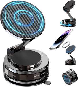 lot 20956 image: Phone Holders for Your car, Car Phone Holder for MagsafeUpgraded Suction & Magnetic, 360  Adjustable Magnetic Car Phone Mount Compatible with iPhone & Android, Carbon Fiber Deep Brown