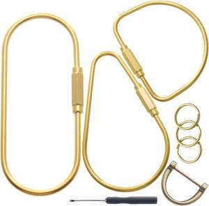 lot 20975 image: CMVFYL Large Brass Key Ring,Oversized Screw Lock Keychain,Locking Carabiner Clip for Keys,Purse Bag Charms Holder,Gold