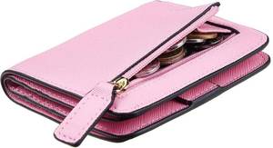 lot 20980 image: Toughergun Womens Small Slim Leather Wallet with RFID Protection, Compact Bifold Mini Purse with Clear ID Window