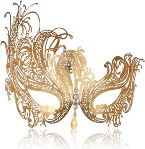 lot 20981 image: MYMENU Masquerade Mask for Women Shiny Rhinestone Metal Mask Venetian Mask for Party Prom Ball