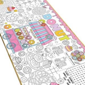 lot 20983 image: Donut Giant Coloring Poster Candyland Large Versatile Activity Drawing Paper Coloring Tablecloth DIY Dessert Theme Game Poster Table Cover Art Craft Painting Mat Home Classroom Party Supplies
