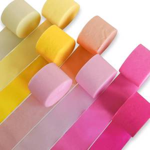 lot 21103 image: PartyWoo Pink Crepe Paper Streamers 8pcs 656ft Pack of Light Hot Dark Pink Peach Pastel Yellow Ivory White Crepe Paper Streamers for Birthday Baby Shower Graduation Bachelorette Party Decorations