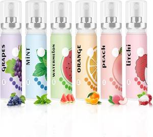 lot 21114 image: 6PCS Fresh Breath Spray,Fruity Flavour Mouth Spray Freshener Spray Set for Mouth,Peaches,Oranges,Watermelon,Grapes,Lychee