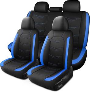 lot 21117 image: HChengkikz Seat Covers, Sport and Breathable Car Seat Covers, Anti-Slip Universal Fit Car Seat Covers Full Set for Cars Sedans SUV and Truck (Full Seat, BlackBlue)