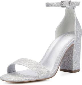 lot 21118 image: COASIS Womens Chunky Block Heels Open Toe Ankle Strap 3.5 Inch Heeled Sandals Size 8.5