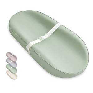 lot 21153 image: Blissful Diary Vegan Leather Baby Changing Pad with Waterproof & Wipe-Clean PU Cover, Avocado Size Cozy Diaper Changing Pad for Dresser and Table, Light Green