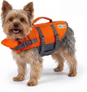 lot 21183 image: Outward Hound Granby Splash Orange Dog Life Jacket, XS