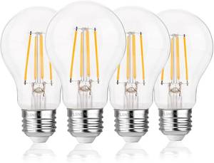 lot 21186 image: FLSNT 60W Equivalent Dimmable A19 LED Light Bulbs, Efficient 7W, 800Lumens, 2700K Soft White, CRI82, E26 Standard Base, 15000 Hours, LED Filament Light Bulbs, Clear Glass, 3 PCS ONLY