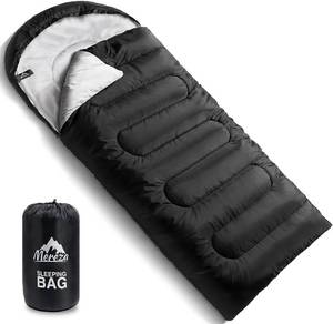 lot 21200 image: MEREZA Sleeping Bags for Adults Cold Weather Mens Warm Sleeping Bag for Big and Tall Girls Boys with Compression Sack for 3-4 Season Camping Backpacking Hiking