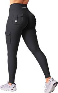 lot 21207 image: YEOREO CoreFlex Workout Cargo Leggings with Pockets for Women Hidden Scrunch Butt Lifting Leggings Gym Yoga Pants Mediums