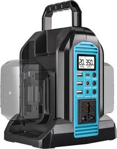 lot 21314 image: DTEZTECH 350W Power Inverter for Makita 18V Battery, DC 18V to 110-120V AC with 3 USB Ports &amp LED Work Light, Portable Emergency &amp Outdoor Power Station (Tool Only) - Retail $79.99