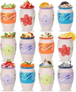lot 21319 image: FirstGift 12-Pack Cantaritos de Barro Mexicanos   12 oz Handmade Clay Cups for Margaritas, Taco Tuesday, Mexican Fiesta (Dishwasher & Microwave Safe)
