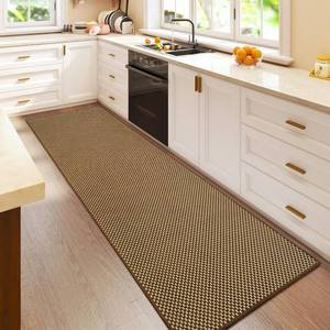 lot 21336 image: YDKGL 2x6 ft Kitchen Runner Rugs Mat Non Slip Woven Runners for Hallways Washable, Soft Long Entryway Laundry Hall Floor Runner Carpet for Indoor Backdoor Bedroom Living Room, Dark BrownCoffee