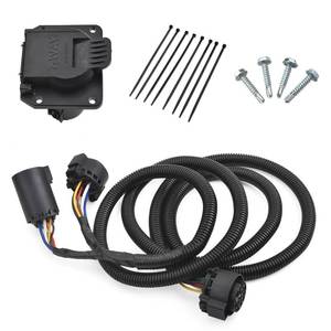 lot 21339 image: MITZONE 7-Foot 7-Pin Vehicle-Trailer Wiring Plug Harness Extension Compatible with ChevyDodgeFordGMCNissanToyotaRam for Fifth-Wheel and gooseneck Trailers Truck Bed Extension 56070