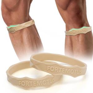 lot 21342 image: FORTEMOTUS Patellar Tendon Support Strap - Silicone Patella Knee Brace for Teenager, Youth, Women & Men - Knee Band for Tendonitis Jumpers Running Sports Basketball Volleyball, 2 Pcs, Beige, S&M