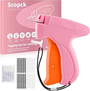 lot 21347 image: Stitch Gun for Clothes - Handheld Stitch Gun Quick Clothing Fixer - Tagging Gun - Includes 6 Needle, 1000 Black Fasteners & 1000 White Fasteners