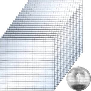 lot 21349 image: SOUJOY 100 Pieces Mirror Mosaic Tiles, 5 x 5 mm Self Adhesive Mirror Stickers, Real Glass Mini Square Mirrors, Disco Ball Stickers for Crafts DIY Home Decorations