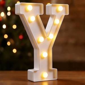lot 20410 image: Small Led Marquee Letters, Light Up Letters, 8.58 Inch Led Letter Lights, Battery Powered Lighted Sign for Table, Party, Birthday, Christmas Decor (Letter Y)