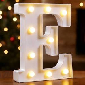 lot 20411 image: Small Led Marquee Letters, Light Up Letters, 8.58 Inch Led Letter Lights, Battery Powered Lighted Sign for Table, Party, Birthday, Christmas Decor (Letter E)