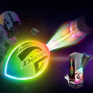 lot 20418 image: Rechargeable Glow in The Dark Light Up Football-7RGB Color Changing LED, Impact-Responsive, Durable Foam (No Pump), Perfect for BeachParkBackyard, Birthday Gift for Boys 6-15 Years Old