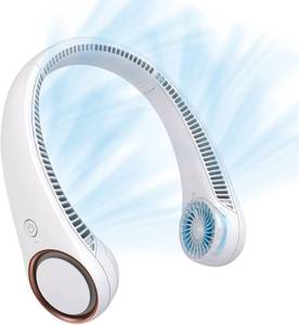 lot 20420 image: CIVPOWER Neck Fan Portable Personal Neck Cooling Rechargeable Bladeless Fan - Hands Free 3 Speed 4000 mAh Battery USB Operated Wearable Headphone Design - Gift for Men Women Outdoor (White)