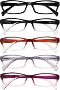 lot 20569 image: Gaoye Reading Glasses for Women, 5 pack Fashion Readers for Women Spring Hinge Eye Glasses, Blue Light Reading Glasses